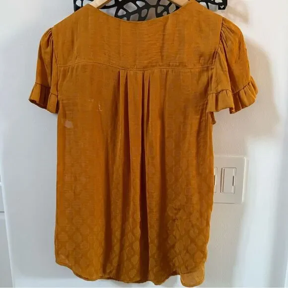 Anthropologie Maeve Hailey Flutter-Sleeve Top M - Picture 6 of 11